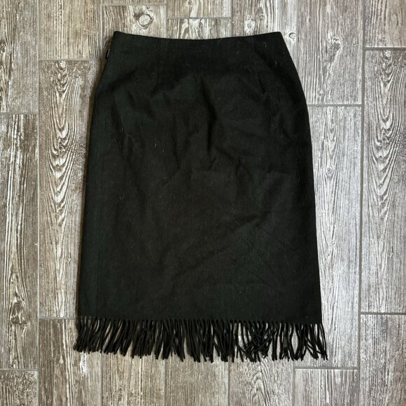 Jenne Maag Wool Wrap Skirt Womens M‎ Fringe Vintage Southwestern 90s Boho Cowboy - Picture 7 of 7